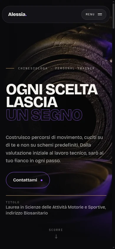 Personal trainer landing page mobile viewport